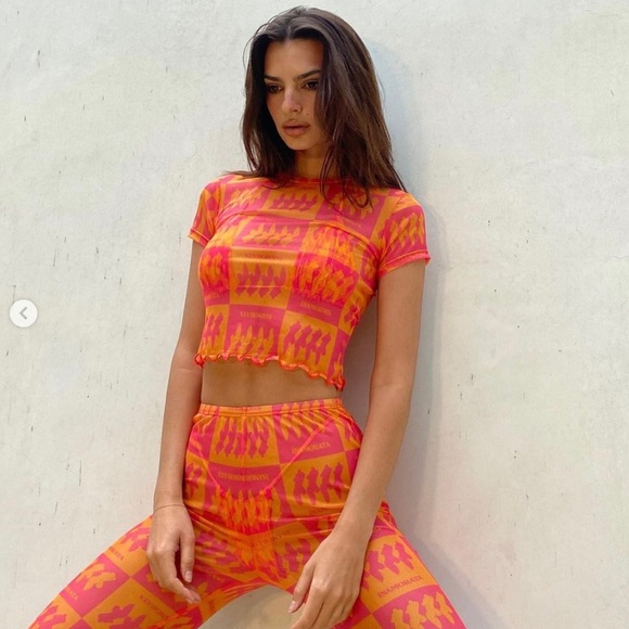 Inamorata Pink Saffron Check Coverup Set in Size M - Picture 7 of 7